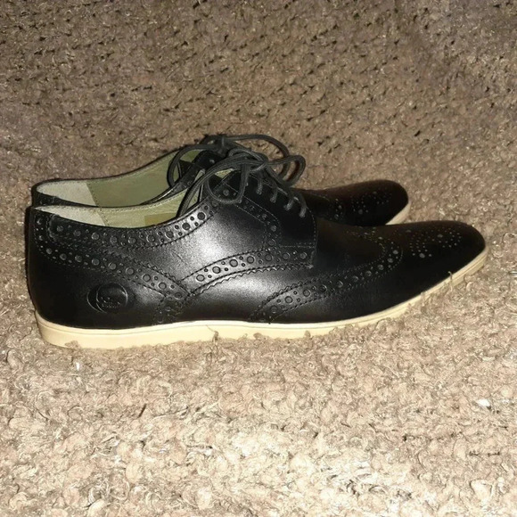 BASE LONDON-SHORE-Black Leather Wingtip Brogues main image 7
